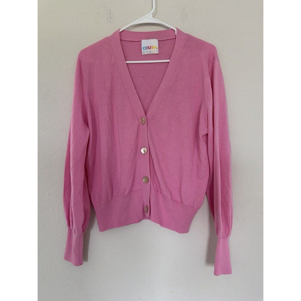 CRUSH Women’s Large Cashmere Silk Blend Cardigan Coquette Quiet Luxury Preppy